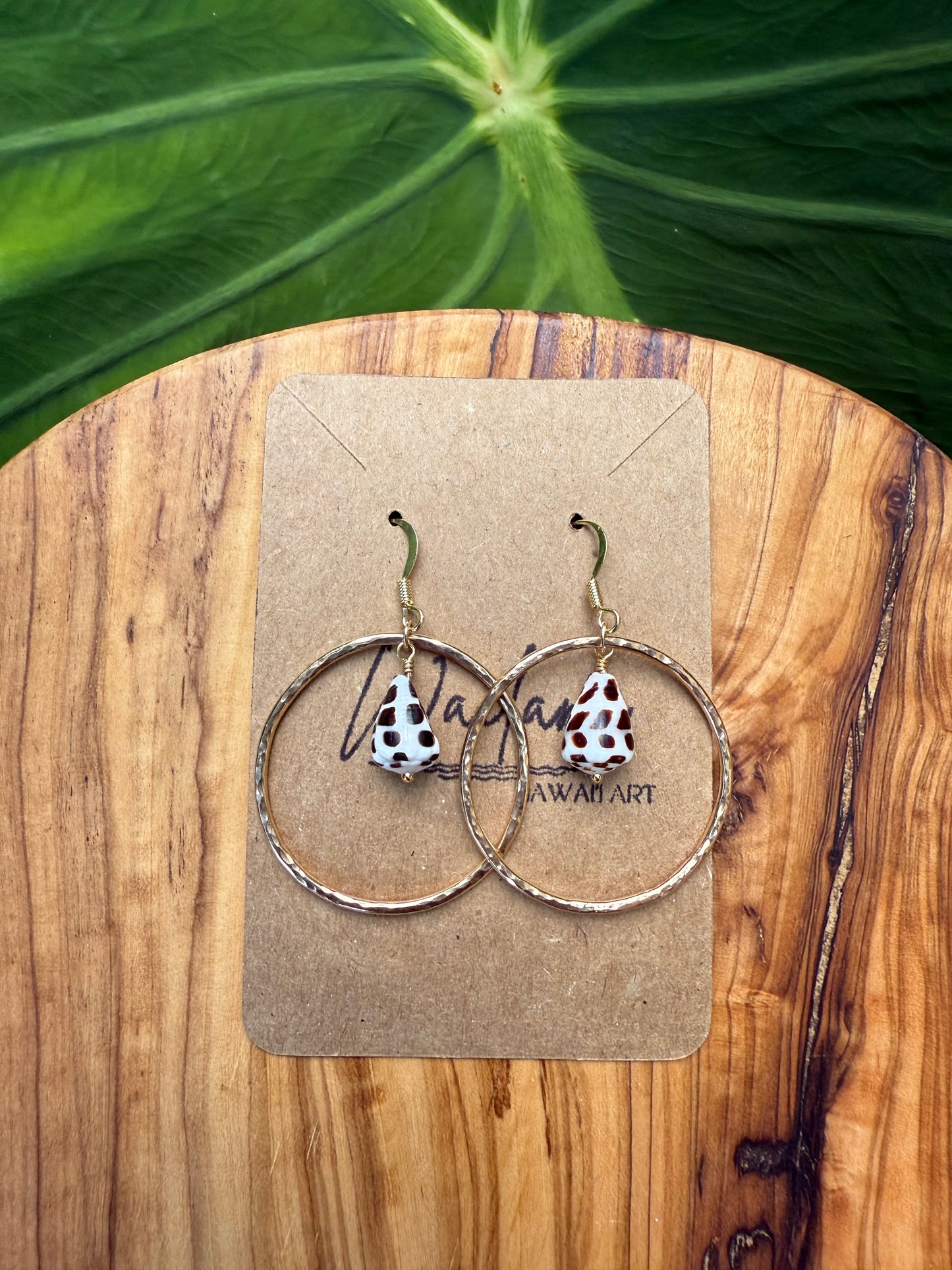 ~Hawaiian Hebrew Hoop Earrings