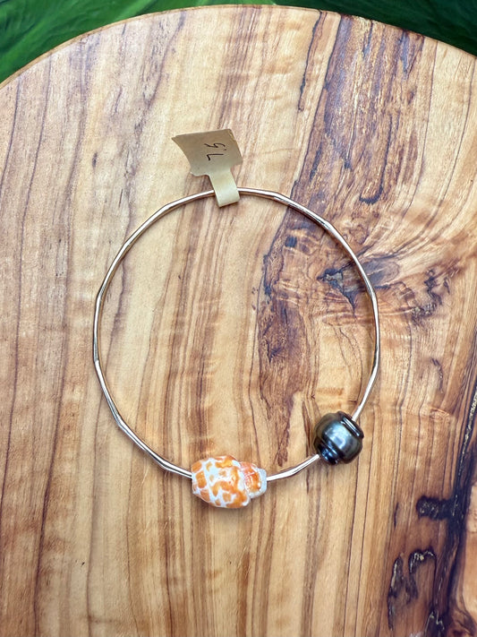 7.5 Tahitian Pearl & Miter Bangle (12g)