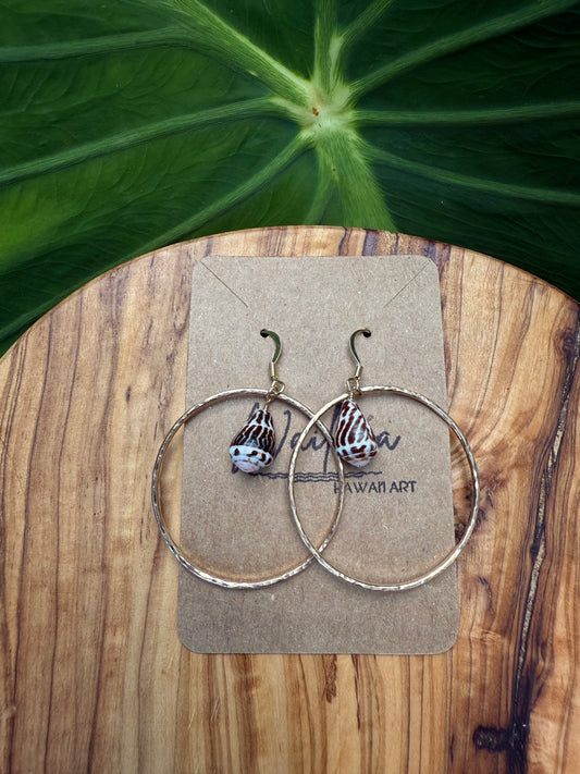 ~Hawaiian Chaldean Cone Hoop Earrings