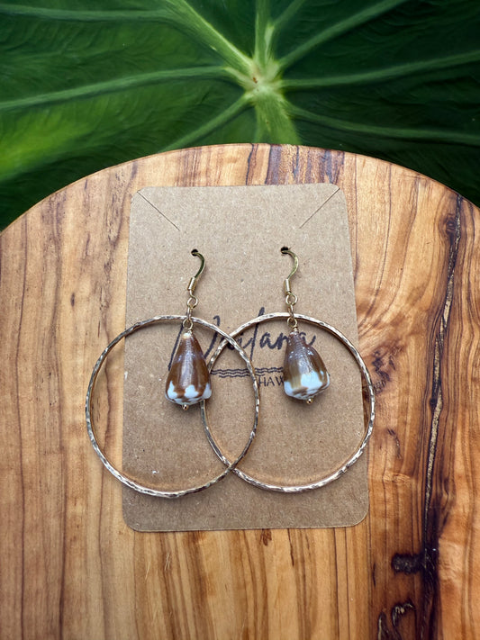 ~Hawaiian Rat Cone Hoop Earrings