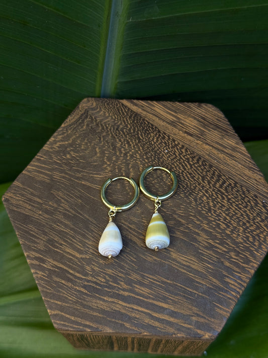 ~Huggie Golden-Yellow Cone Earrings